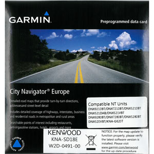 Kenwood KNA-SD18E Garmin City Navigator NTU Europe microSD/SD card
