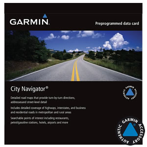 Garmin City Navigator maps for regions worldwide
